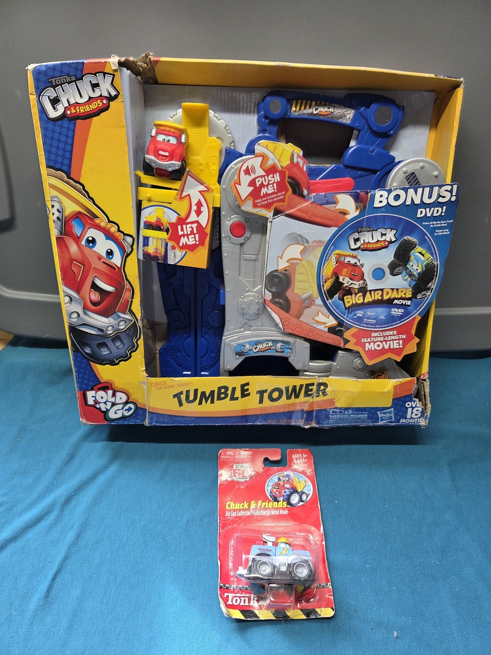 Hasbro Tonka Chuck & Friends Fold 'n Go Tumble Tower w/ Extra Truck